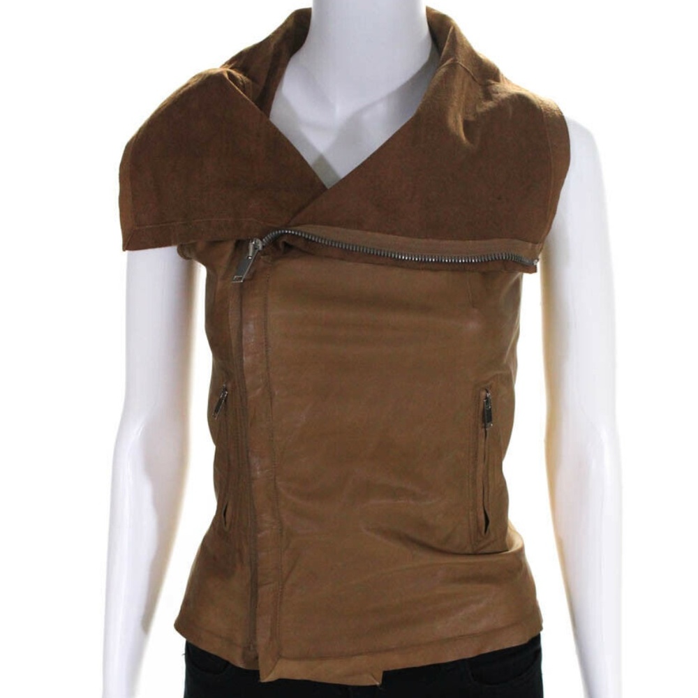 Rick Owens Leather Jacket (Chestnut Brown)